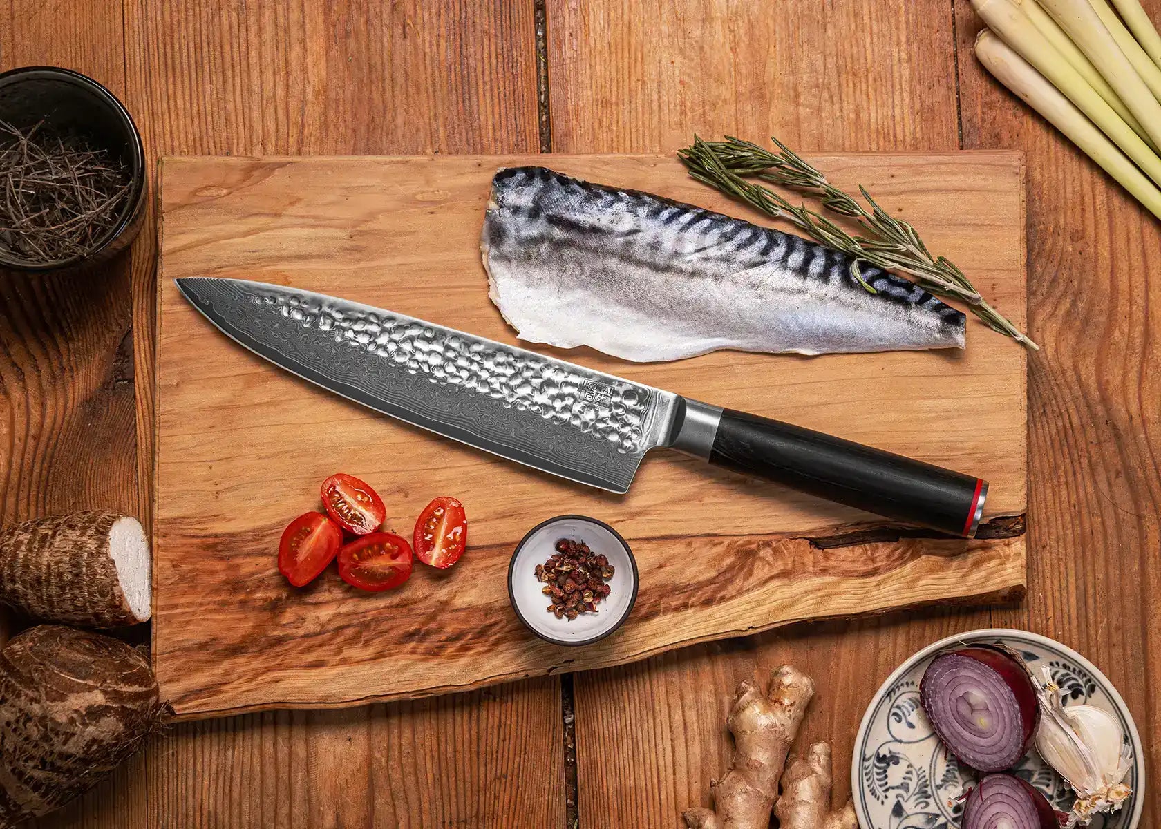 hand polished damascus blades